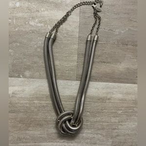 Silver Knot statement necklace